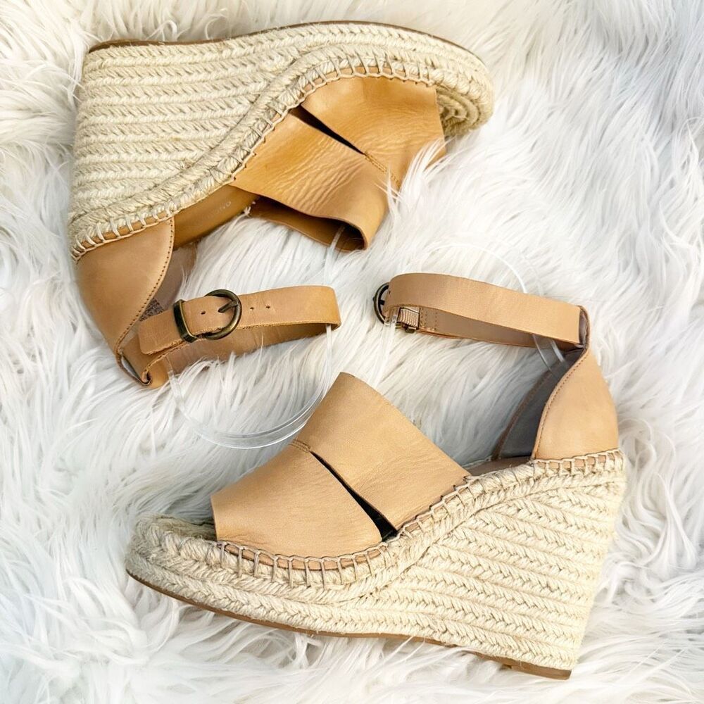 TREASURE & BOND x NORDSTROM | Sannibel Tan Espadrille Wedge Sandals Leather | 8